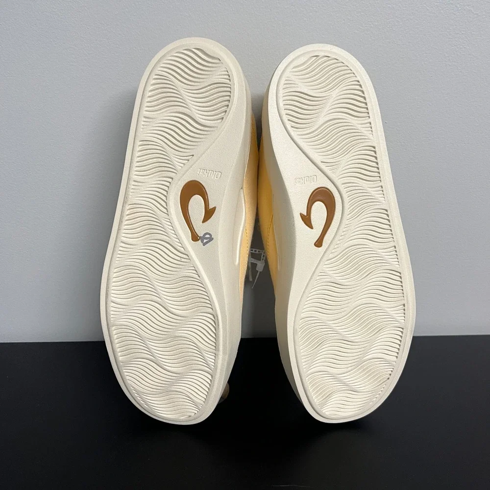 OluKai Tradewind Mens Solar Glow Yellow Canvas Sneakers 10533-LXLX Size 10 NEW